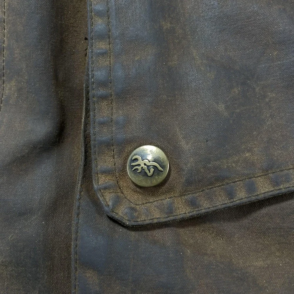 VTG Browning Dura Wax Cotton Quilted Field Jacket Corduroy Collar Brown 2XL